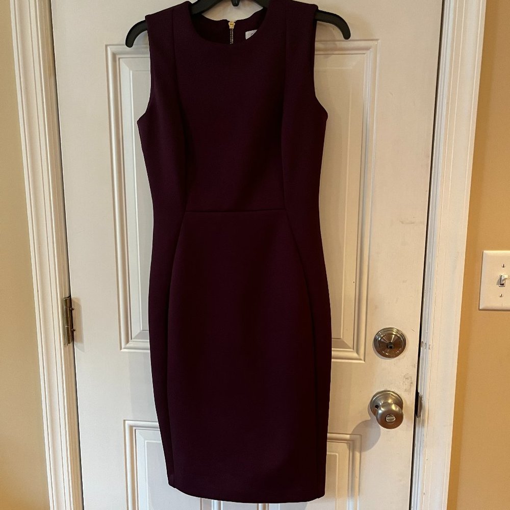 Calvin Klein burgundy sheath dress size 4